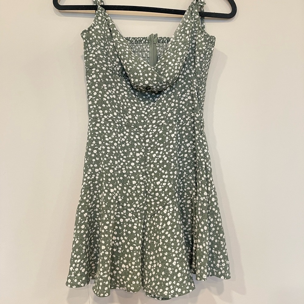 Green & White Romper